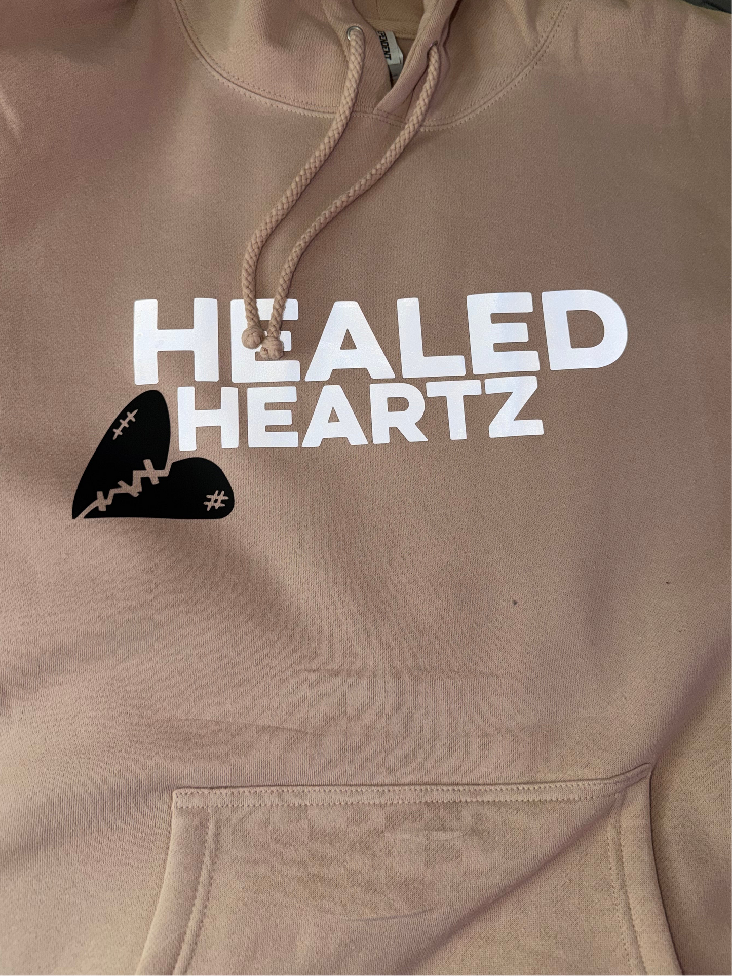 Healed Heartz Classic Reflective Hoodie – Blush Pink Edition