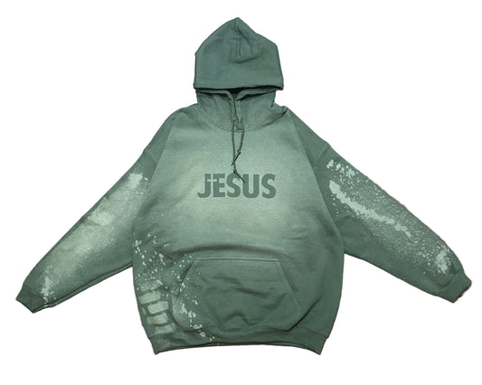 JESUS "Brick by Brick" Hoodie Army Green